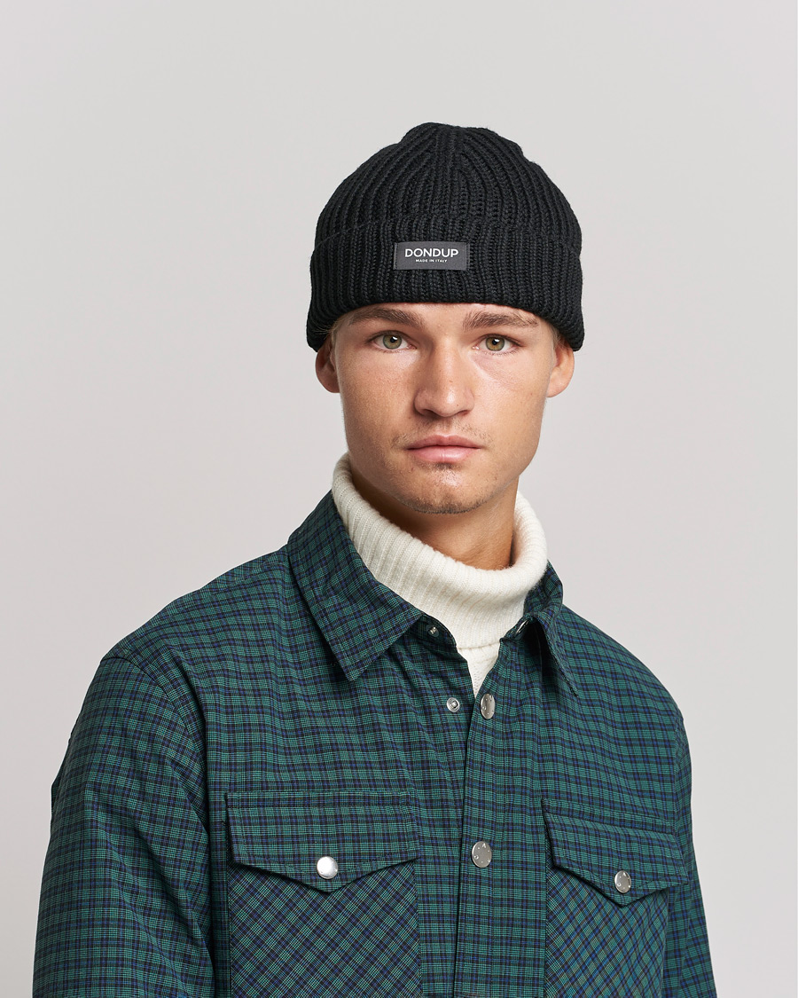 Herr | Dondup Ribbed Beanie Black | Dondup | Ribbed Beanie Black