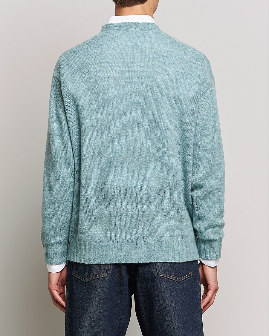 Herr | Tröjor | Auralee | Wool/Cashmere Crewneck Knit Top Blue Green