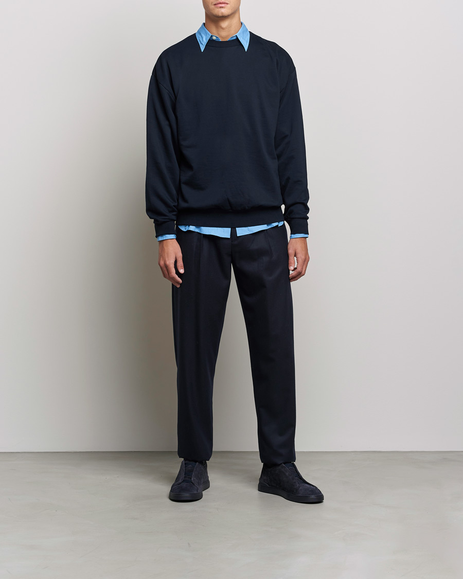Herr | Tröjor | Auralee | High Gauge Sweatshirt Navy
