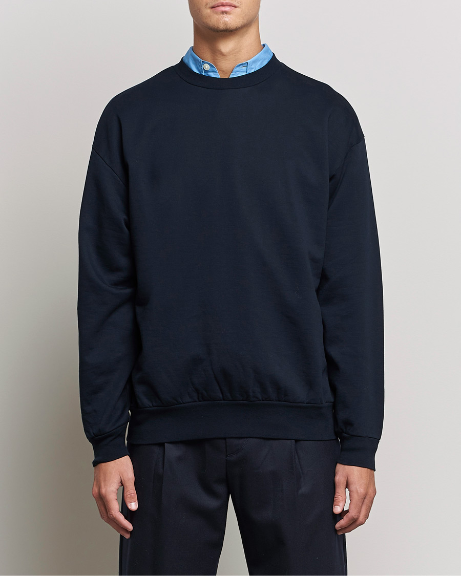 Herr | Tröjor | Auralee | High Gauge Sweatshirt Navy