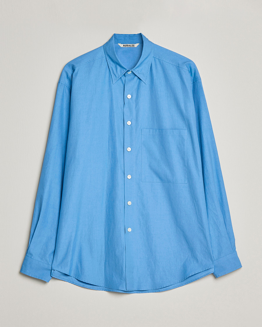 Herr | Skjortor | Auralee | Finx Twill Shirt Clear Blue