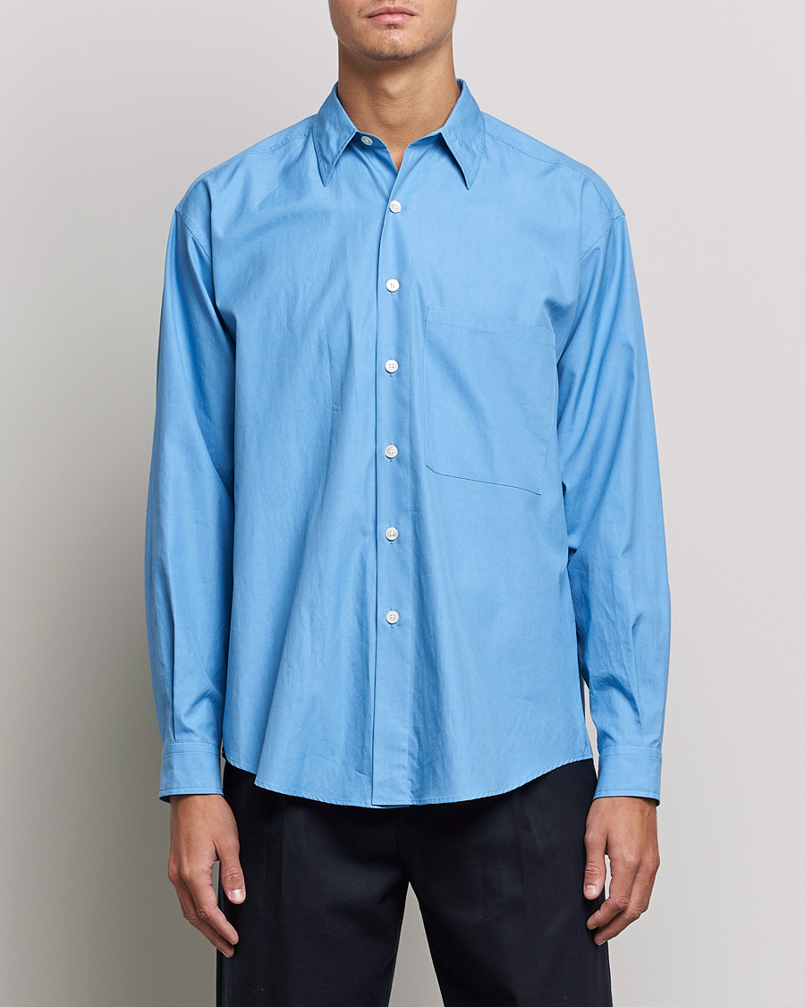 Herr | Skjortor | Auralee | Finx Twill Shirt Clear Blue