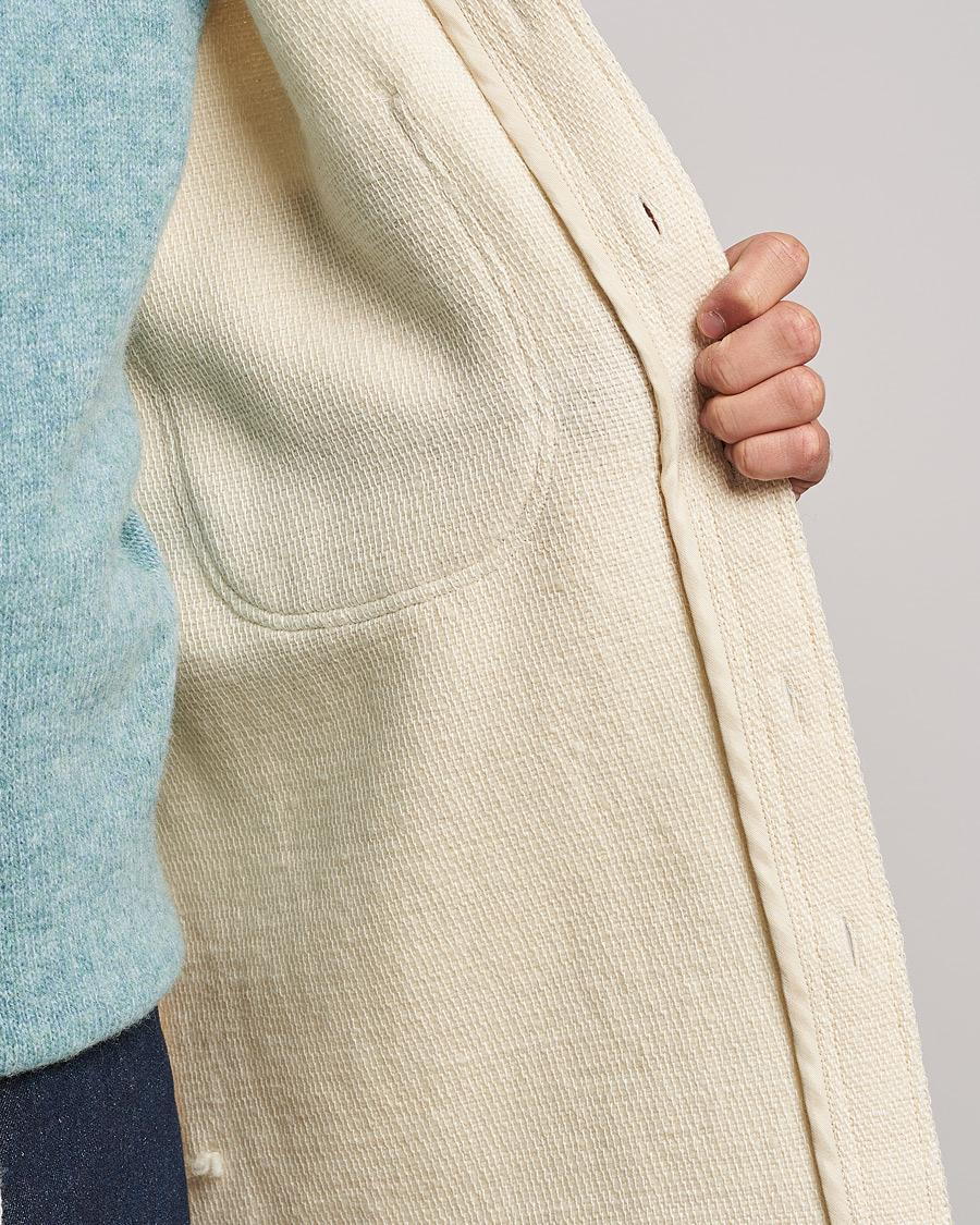 Herr | Skjortor | Auralee | Double Pocket Wool Overshirt Ivory
