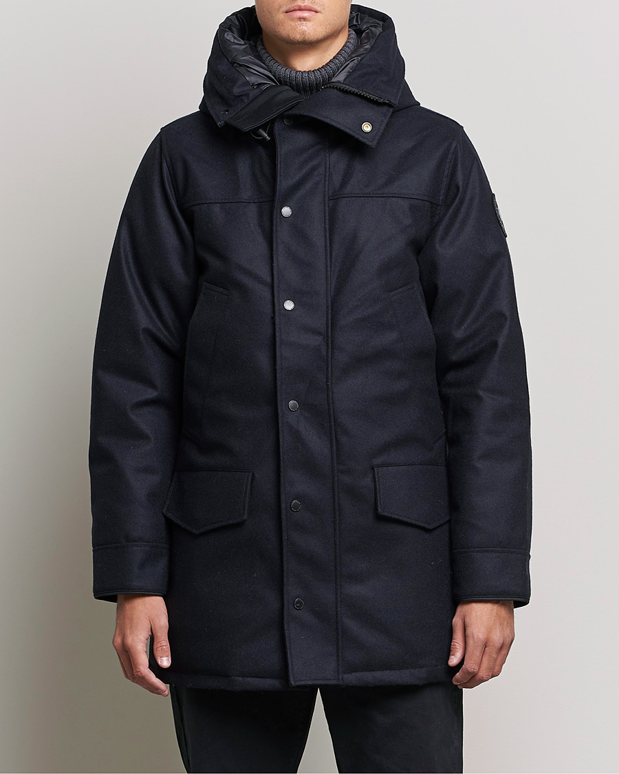 Herr | Vinterjackor | Canada Goose Black Label | Canada Goose Langford Wool Parka Atlantic Navy Melange