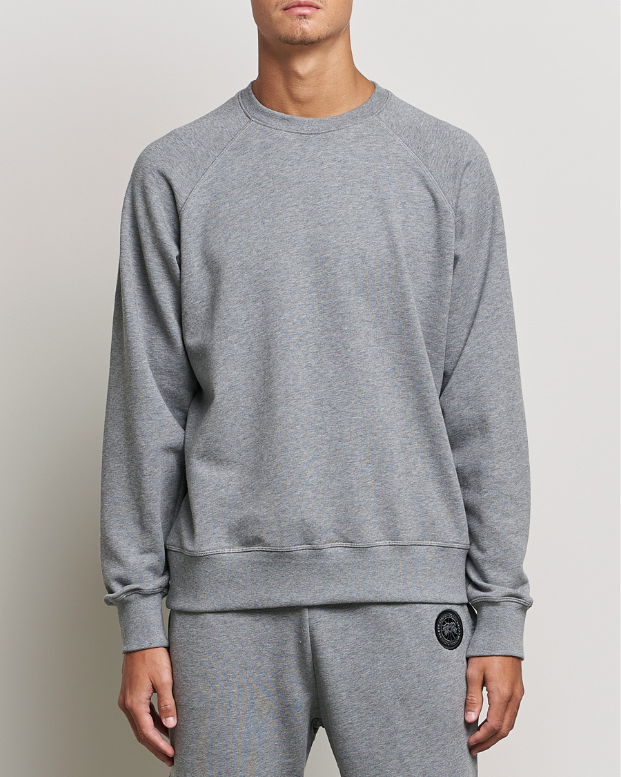 Herr | Grå Sweatshirts | Canada Goose Black Label | Canada Goose Huron Crewneck Stone Heather