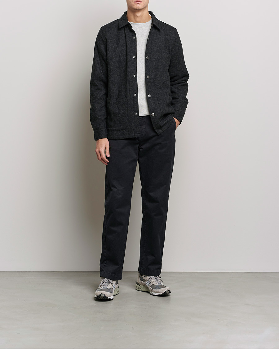 Herr | Overshirts | Barbour White Label | Peter Wool Overshirt Charcoal Marl