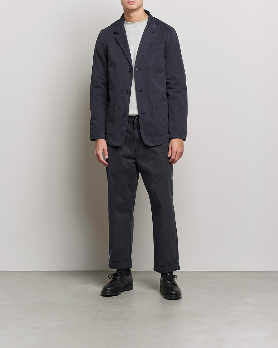 Herr | Byxor | Barbour White Label | Baker Cotton Trousers City Navy