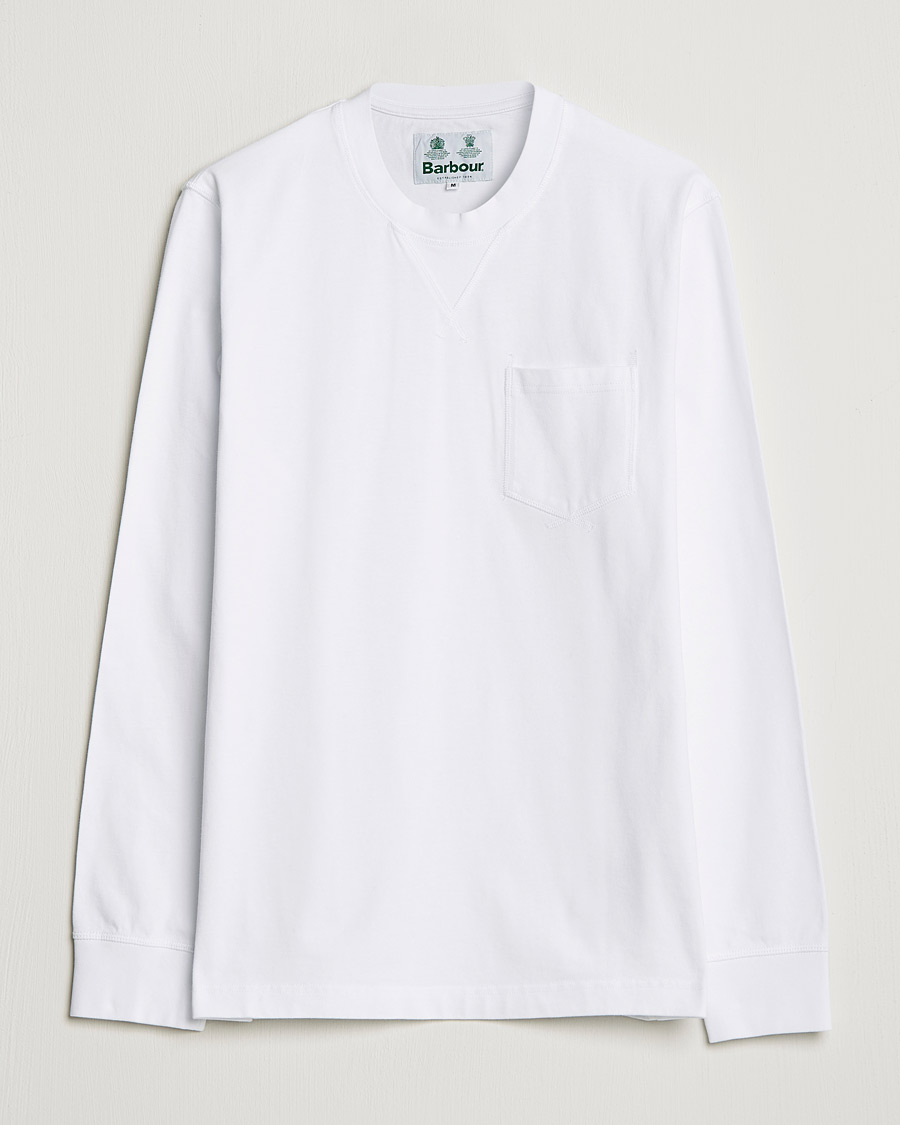 Herr | T-Shirts | Barbour White Label | Sheppey Long Sleeve Pocket Tee White