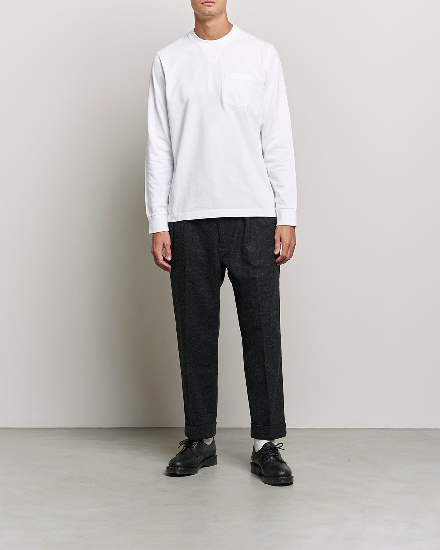 Herr | Långärmade t-shirts | Barbour White Label | Sheppey Long Sleeve Pocket Tee White