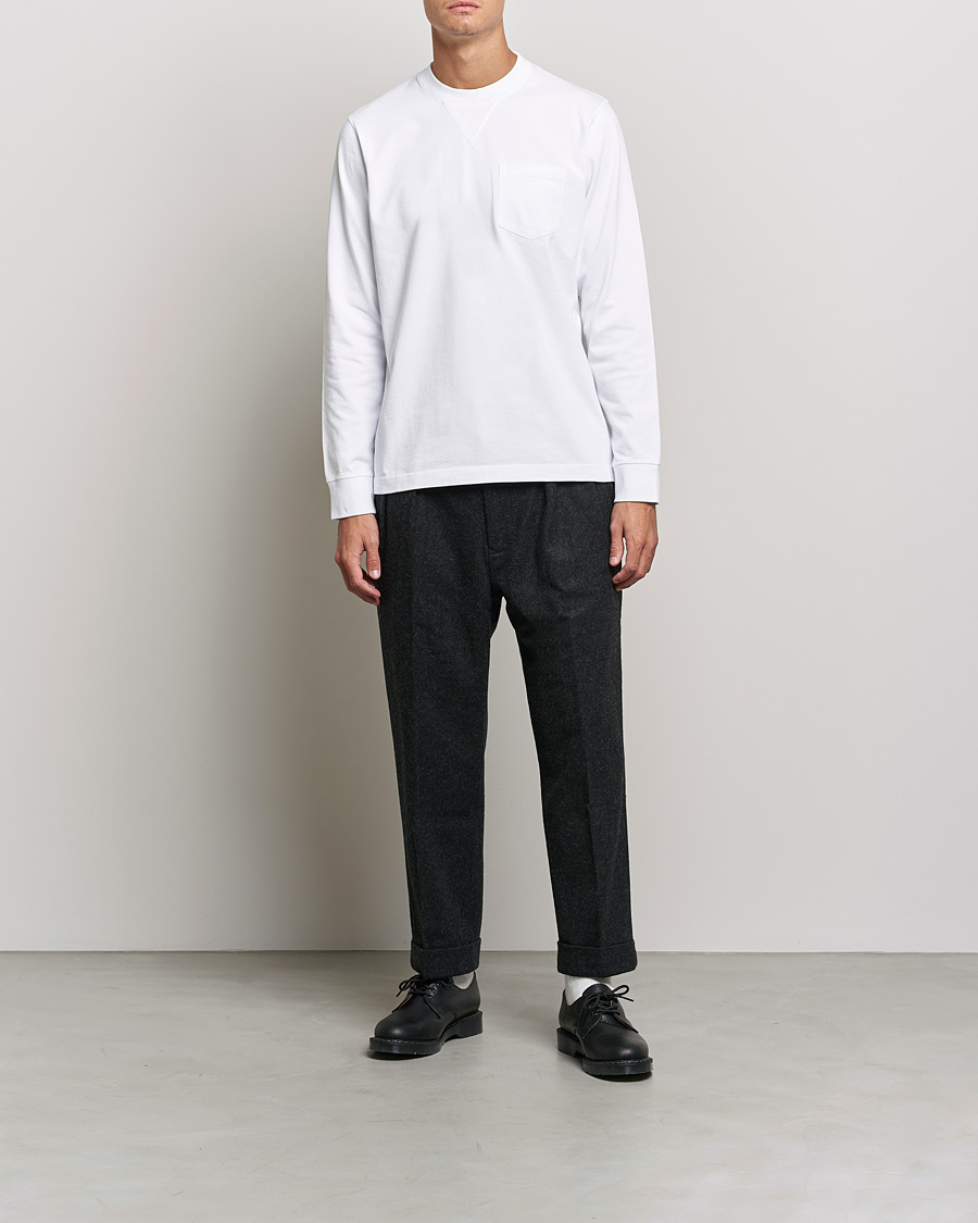 Herr | T-Shirts | Barbour White Label | Sheppey Long Sleeve Pocket Tee White