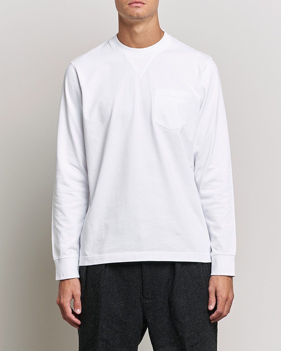 Herr | T-Shirts | Barbour White Label | Sheppey Long Sleeve Pocket Tee White