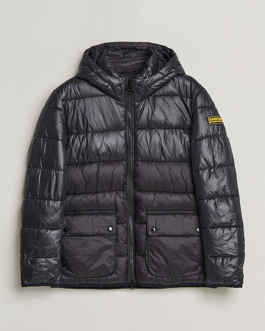 Herr | Jackor | Barbour International | Balfour Hooded Quilted Jacket Black
