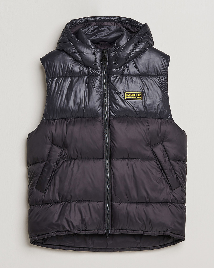 Herr | Västar | Barbour International | Balfour Hooded Gilet Black