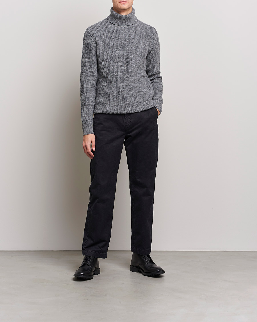 Herr | Tröjor | Barbour International | Knitted Rollneck Antrachite