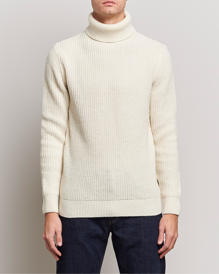 Herr | Tröjor | Barbour International | Knitted Rollneck Whisper White