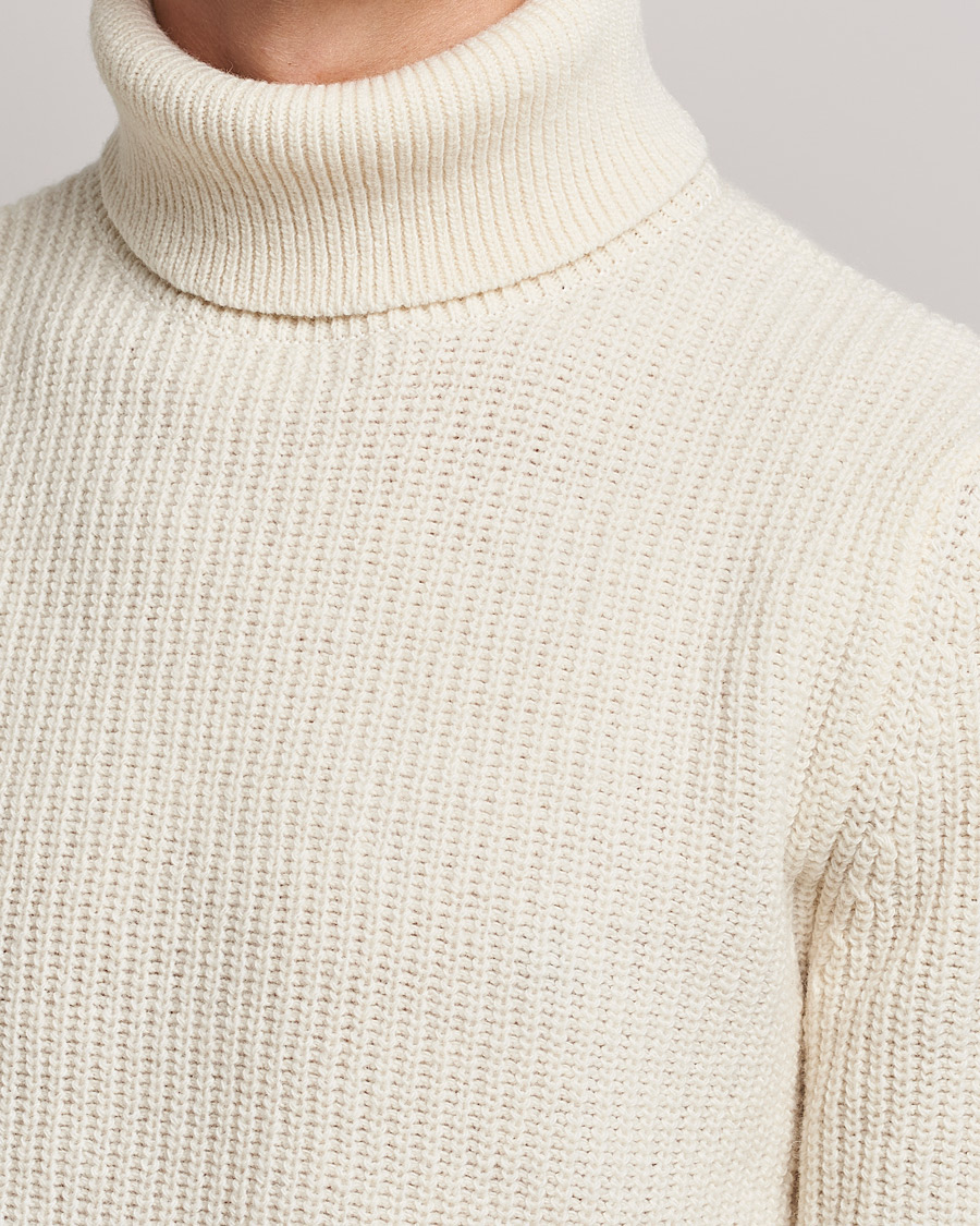 Herr | Tröjor | Barbour International | Knitted Rollneck Whisper White