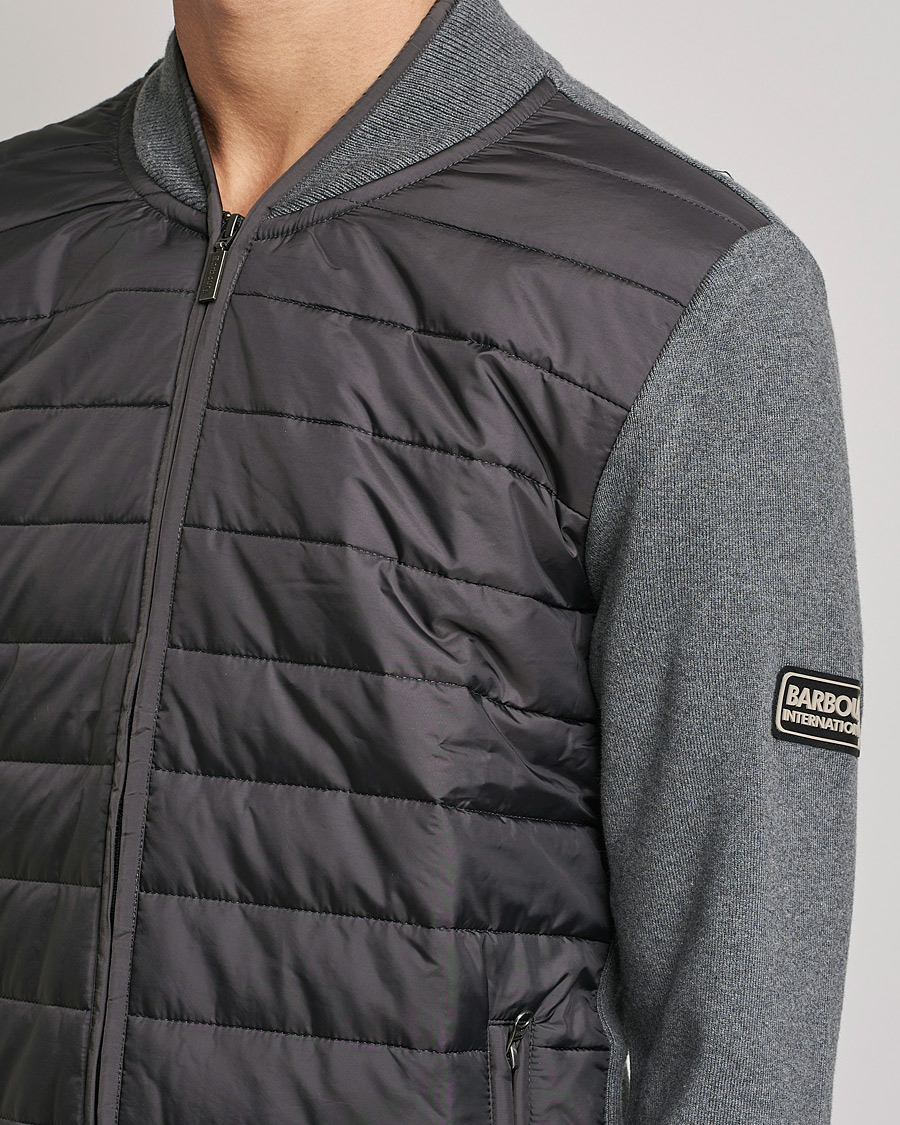 Herr | Tröjor | Barbour International | Baffle Zip Through Sweater Storm Grey Marl