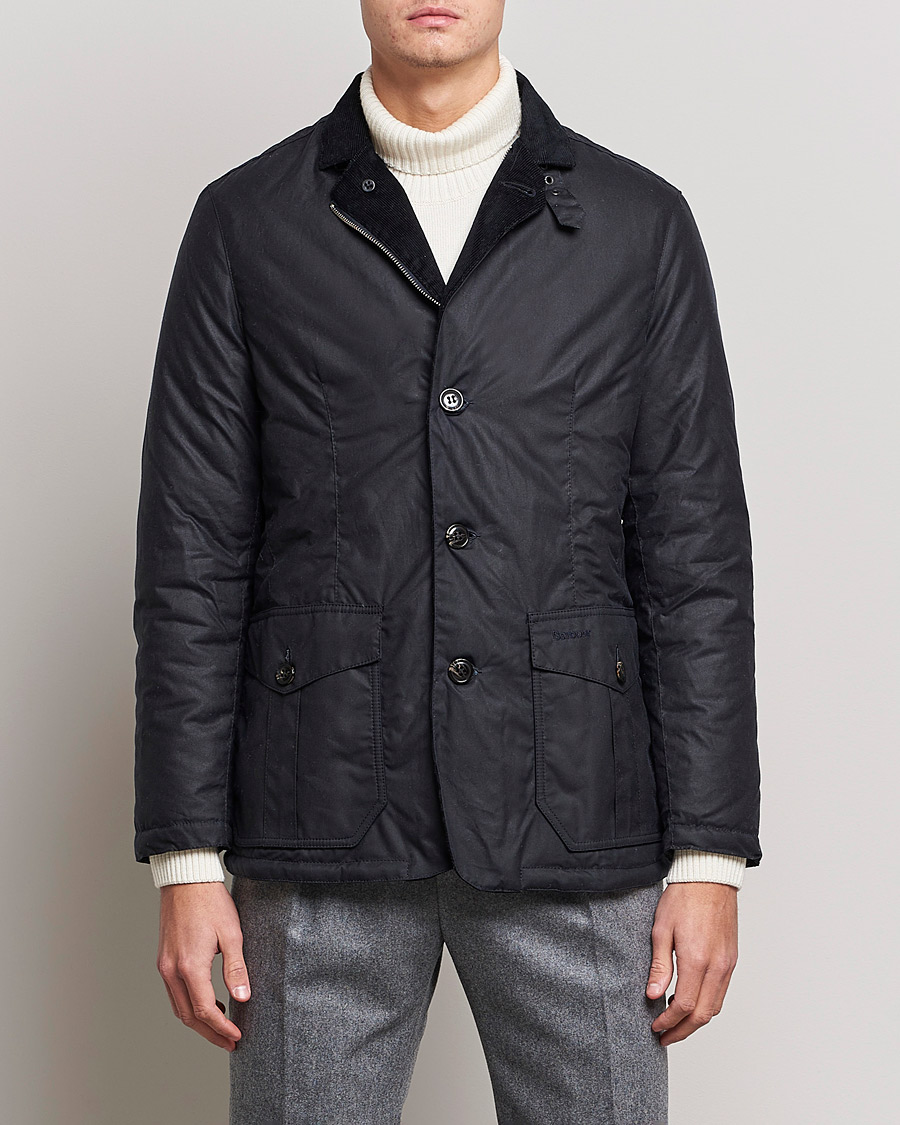 Herr | Vaxade jackor | Barbour Lifestyle | Winter Lutz Waxed Jacket Navy