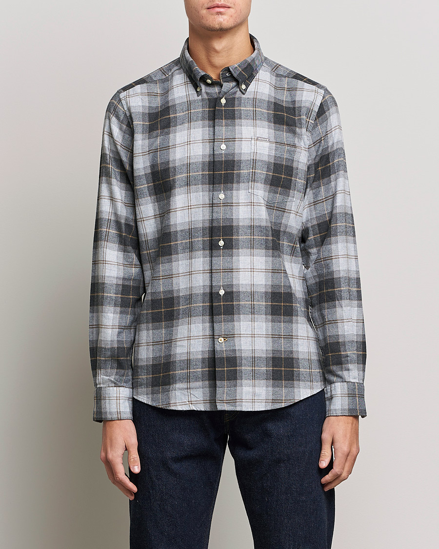 Herr |  | Barbour Lifestyle | Flannel Check Shirt Grey Stone