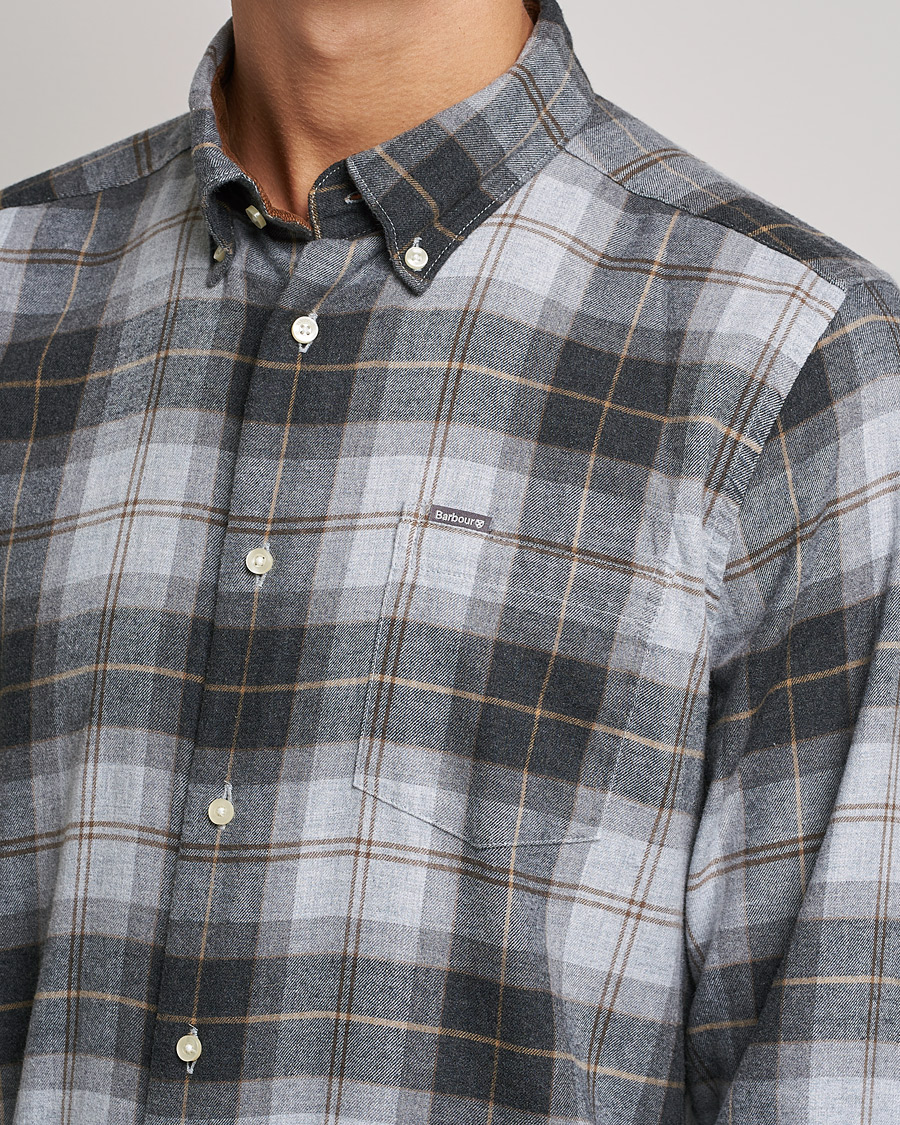 Herr | Skjortor | Barbour Lifestyle | Flannel Check Shirt Grey Stone