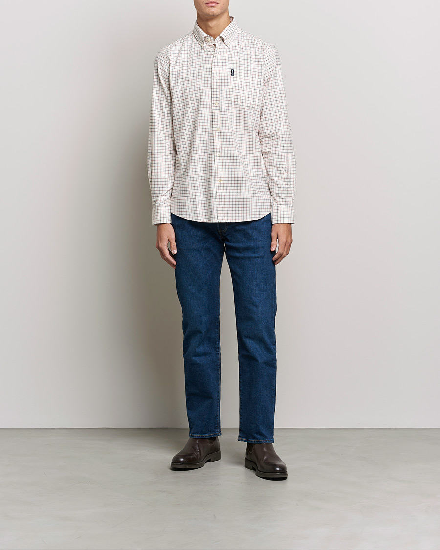 Herr | Skjortor | Barbour Lifestyle | Dillon Check Flannel Shirt White/Red