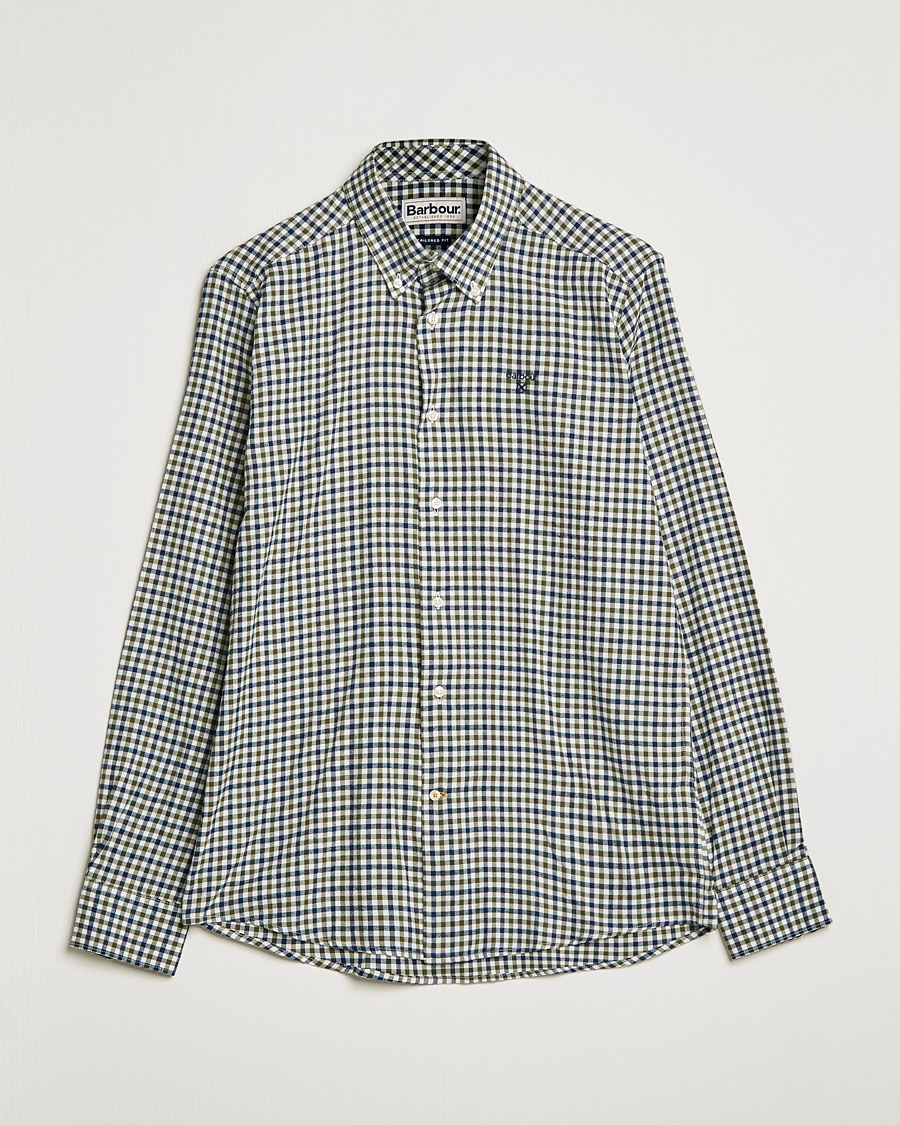 Herr | Skjortor | Barbour Lifestyle | Finkle Gingham Flannel Shirt Olive