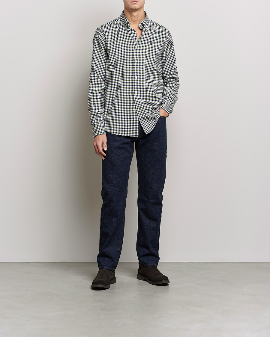 Herr | Skjortor | Barbour Lifestyle | Finkle Gingham Flannel Shirt Olive