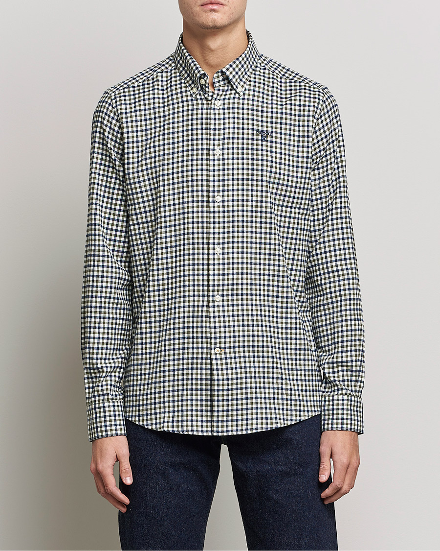 Herr | Skjortor | Barbour Lifestyle | Finkle Gingham Flannel Shirt Olive