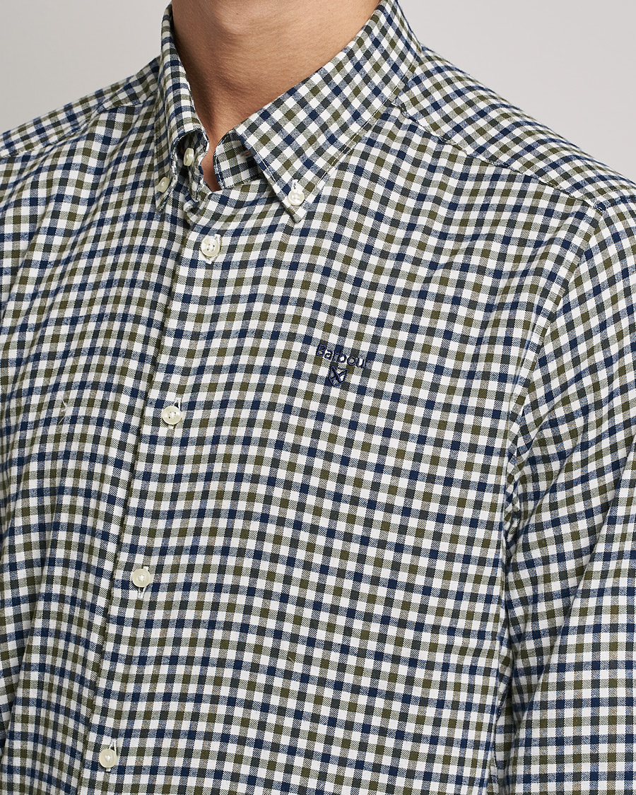 Herr | Skjortor | Barbour Lifestyle | Finkle Gingham Flannel Shirt Olive