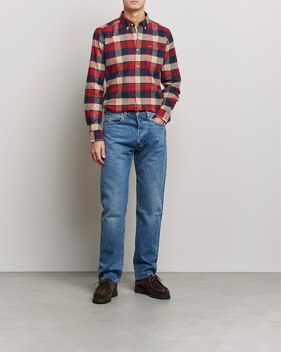Herr | Flanellskjortor | Barbour Lifestyle | Country Check Flannel Shirt Rich Red
