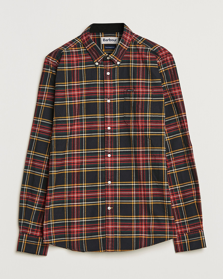 Herr | Skjortor | Barbour Lifestyle | Portdown Flannel Check Shirt Winter Black