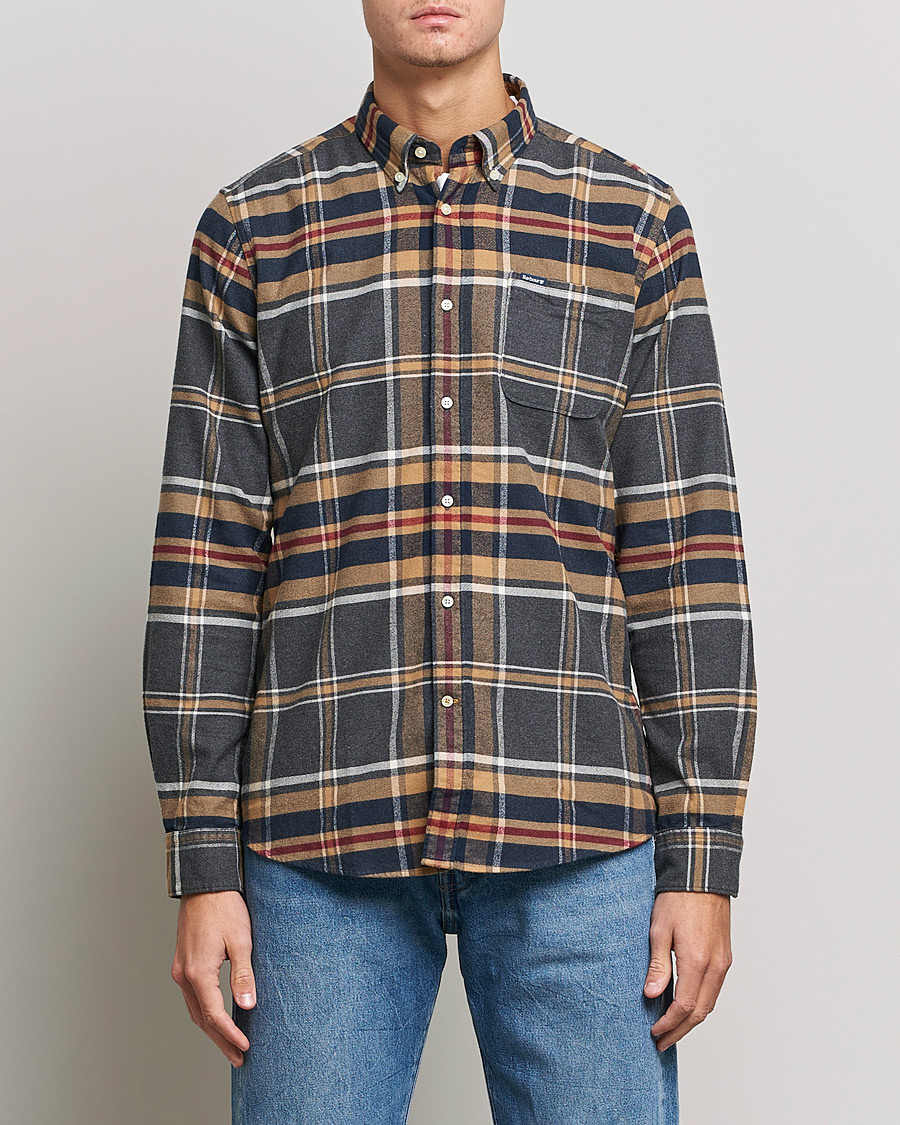 Herr | Casual | Barbour Lifestyle | Ronan Flannel Check Shirt Grey Marl