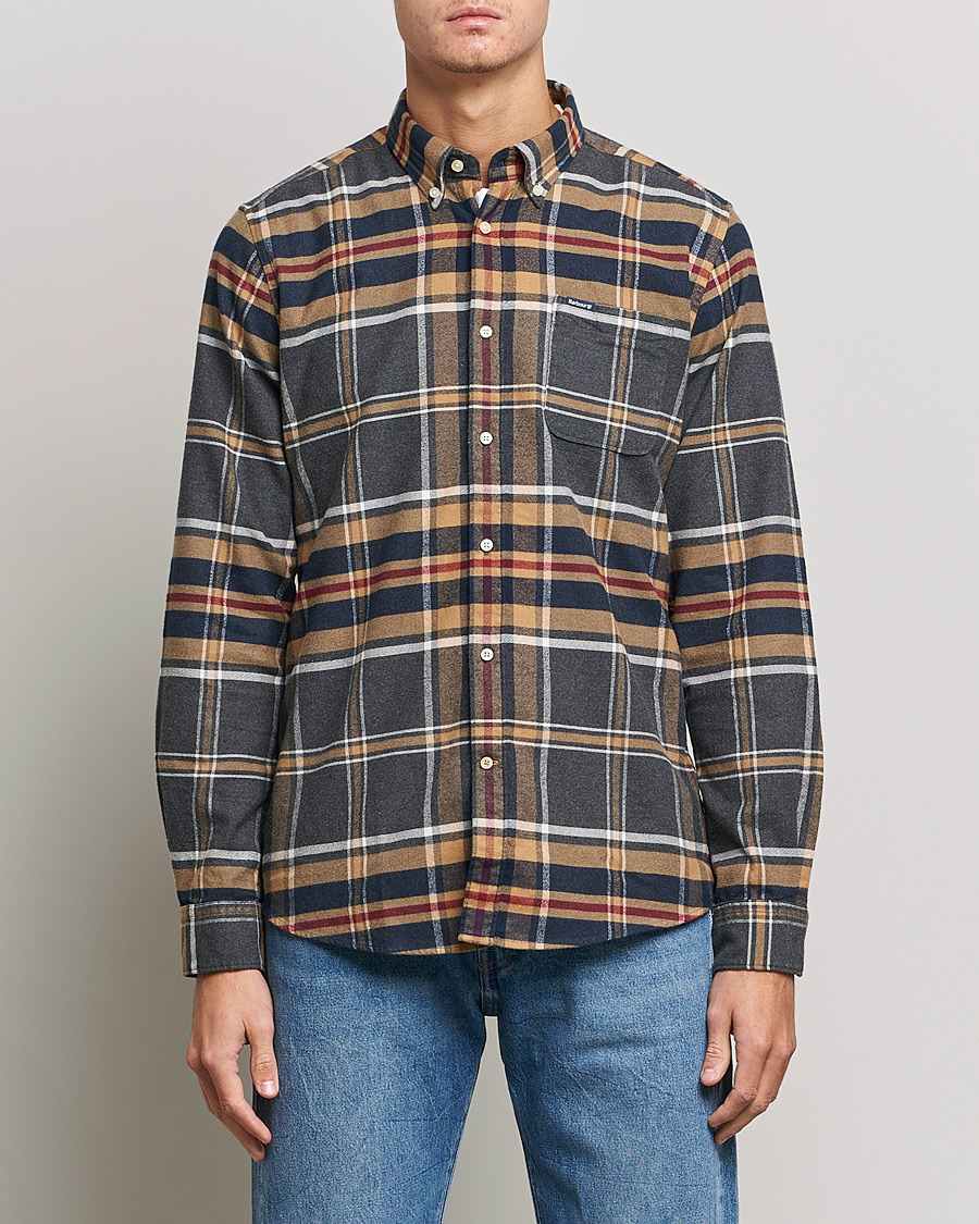 Herr |  | Barbour Lifestyle | Ronan Flannel Check Shirt Grey Marl