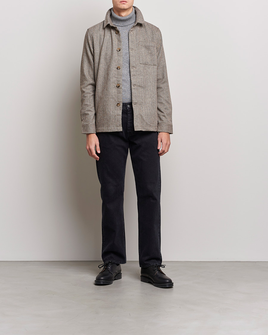 Herr | Skjortor | Barbour Lifestyle | Menfort Herringbone Overshirt Stone