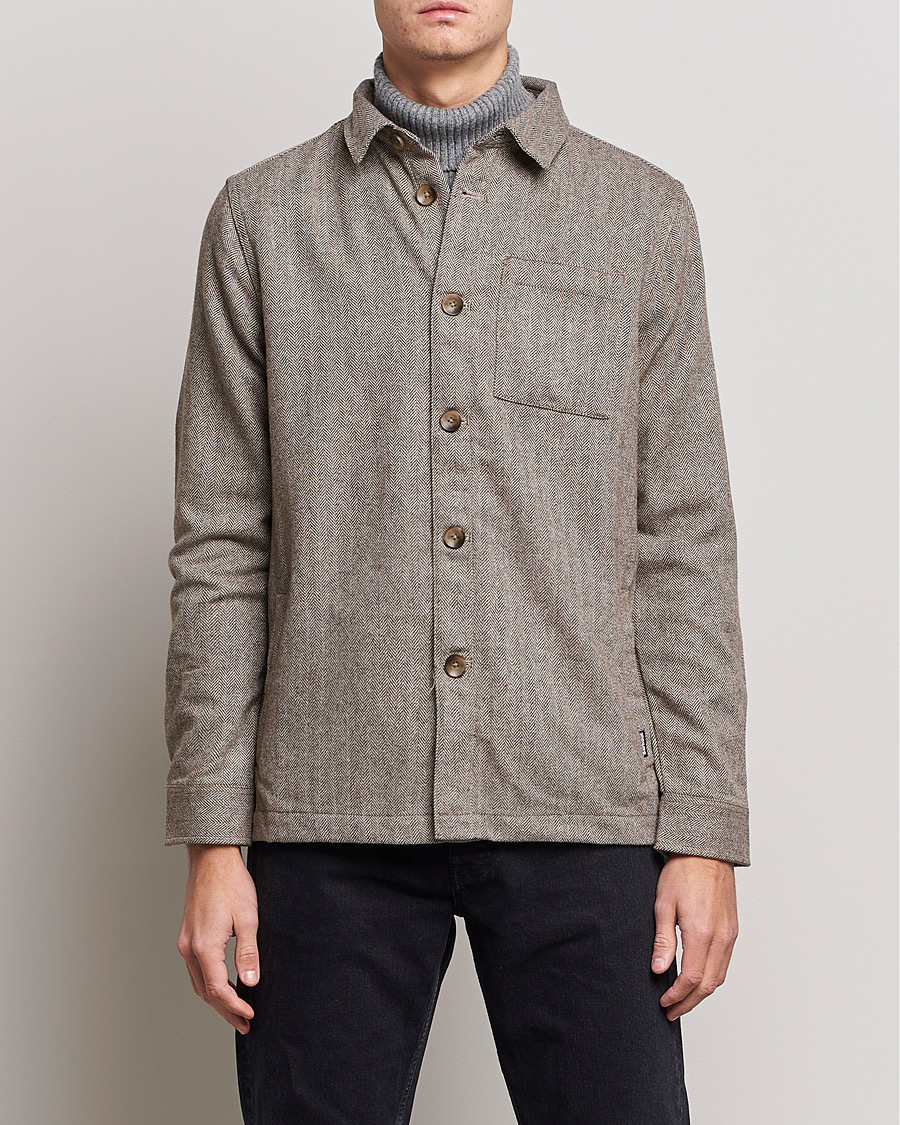Herr | Skjortor | Barbour Lifestyle | Menfort Herringbone Overshirt Stone