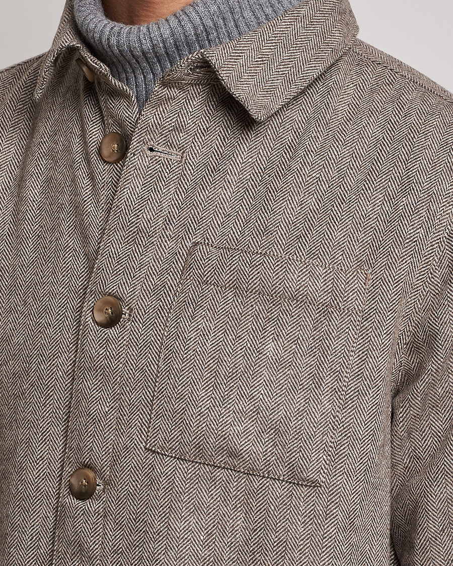 Herr | Skjortor | Barbour Lifestyle | Menfort Herringbone Overshirt Stone