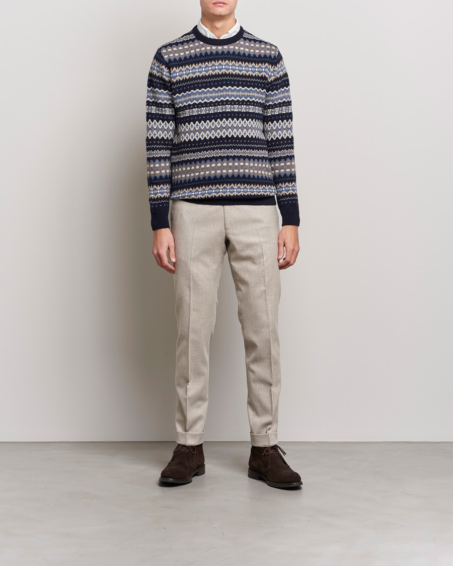 Herr | Tröjor | Barbour Lifestyle | Case Fair Isle Crew Midnight