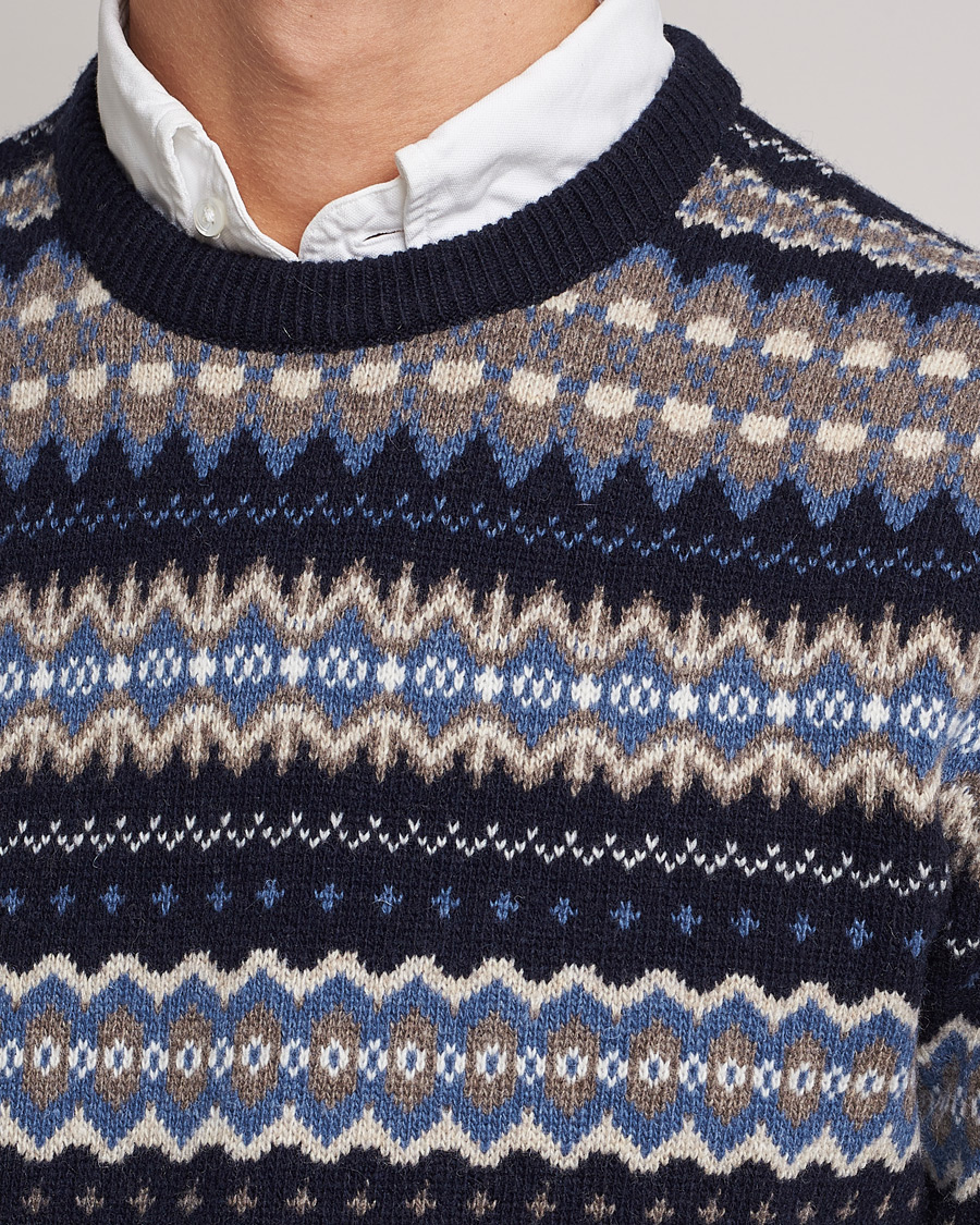 Herr | Tröjor | Barbour Lifestyle | Case Fair Isle Crew Midnight