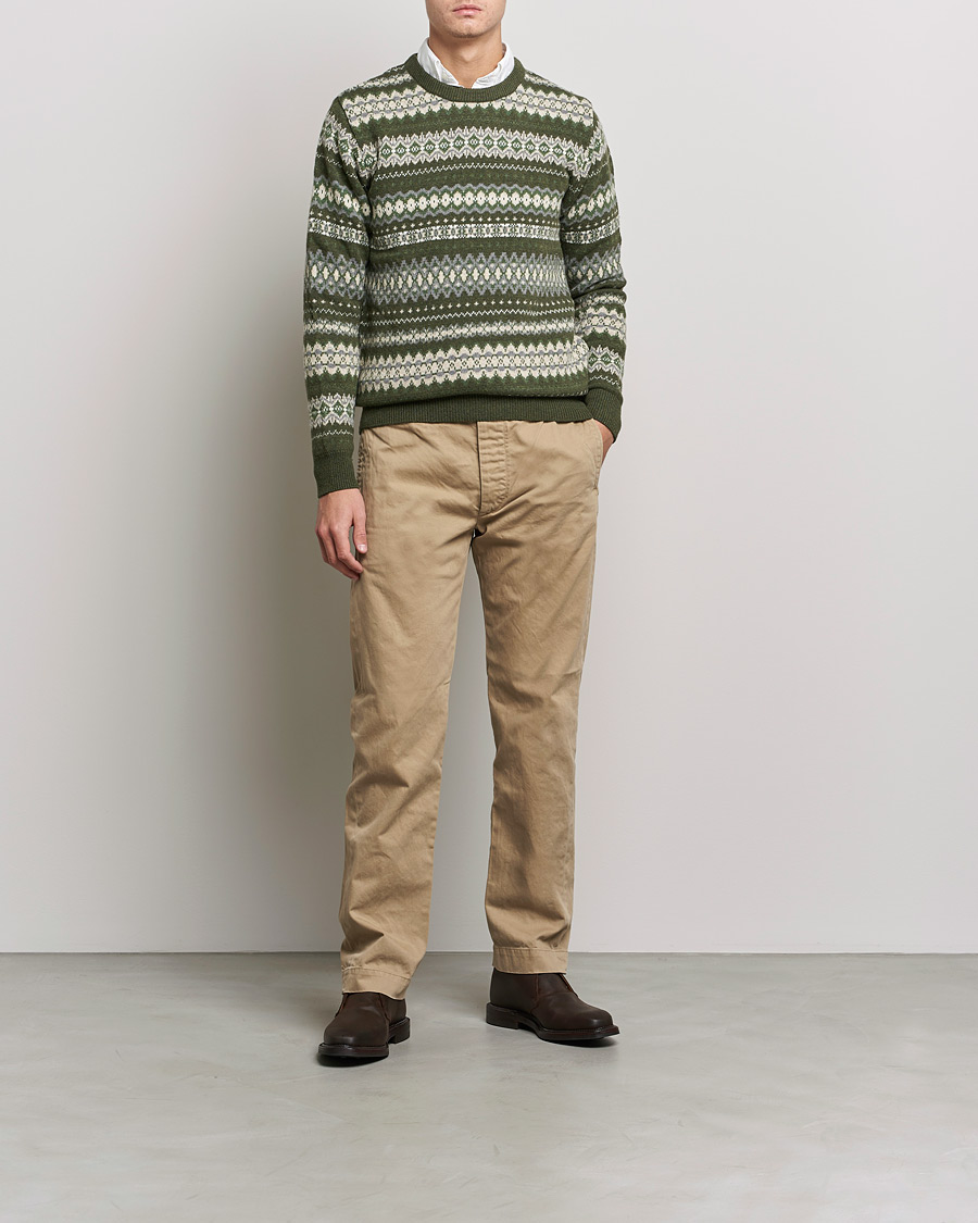 Herr | Tröjor | Barbour Lifestyle | Case Fair Isle Crew Olive