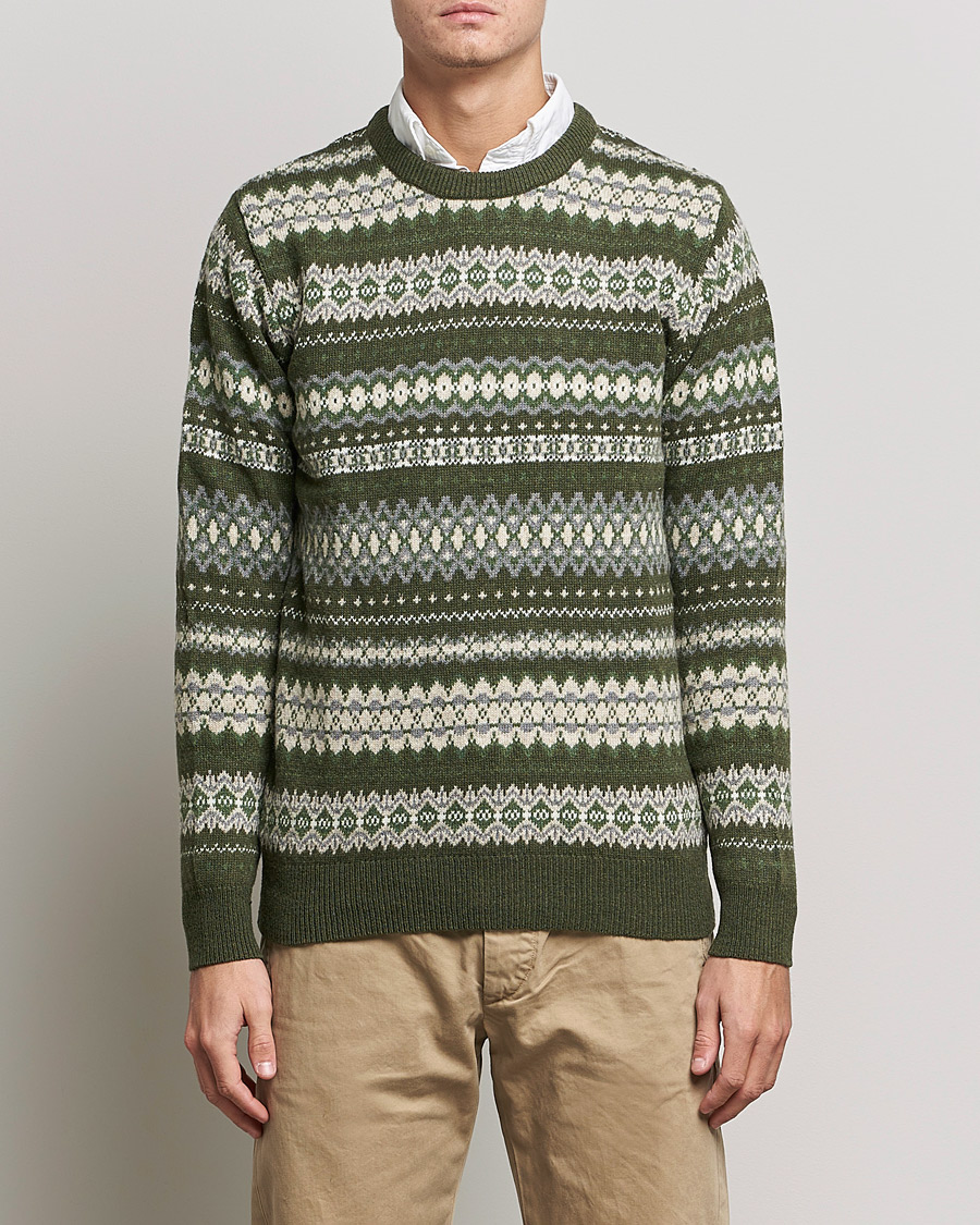 Herr | | Barbour Lifestyle | Case Fair Isle Crew Olive