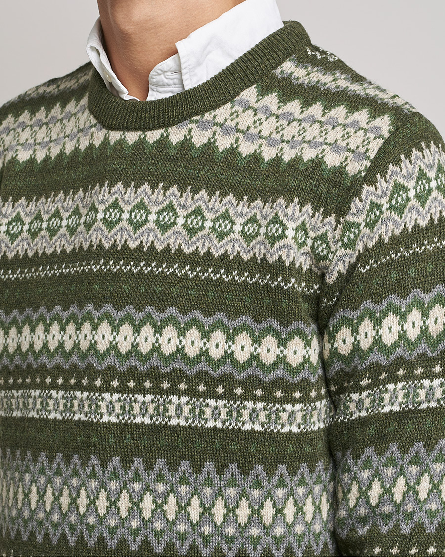 Herr | Tröjor | Barbour Lifestyle | Case Fair Isle Crew Olive