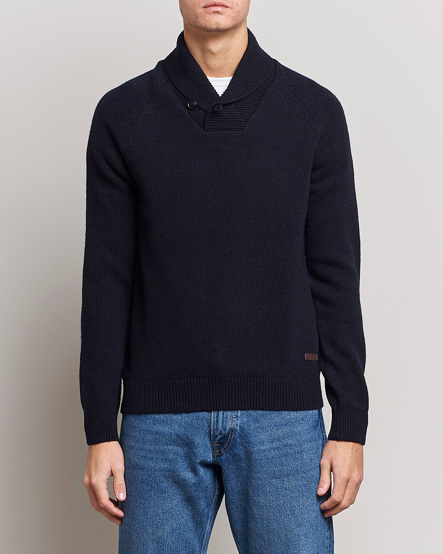 Herr | Tröjor | Barbour Lifestyle | Gurnard Dock Shawl Knitted Sweater Navy