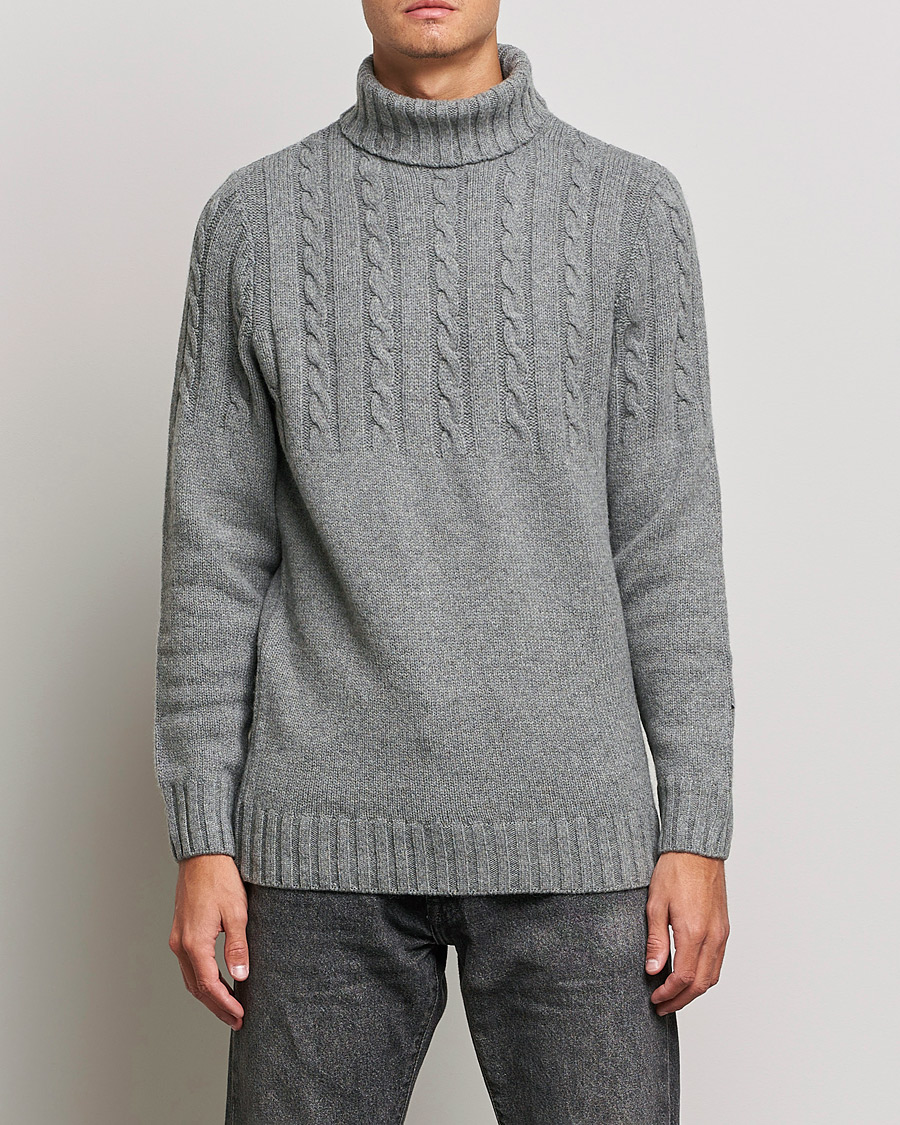 Herr | Tröjor | Barbour Lifestyle | Duffle Cable Rollneck Grey Marl