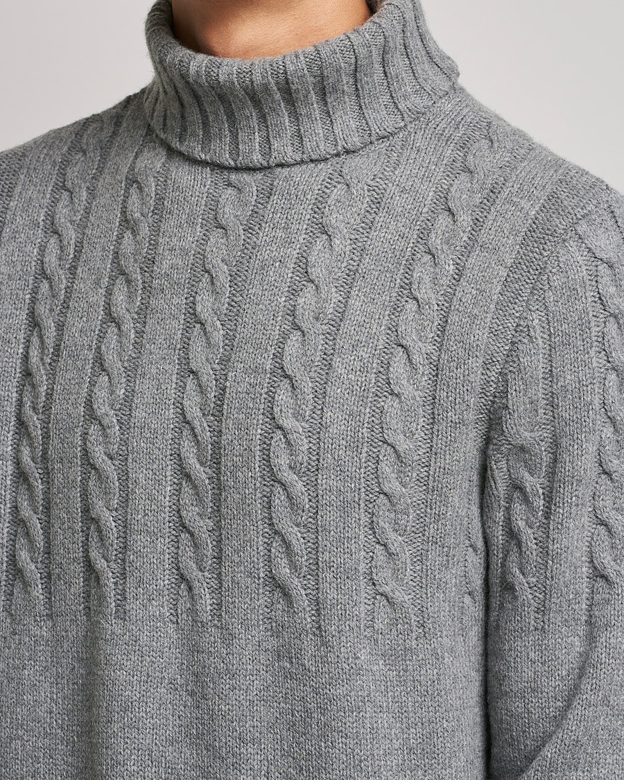 Herr | Tröjor | Barbour Lifestyle | Duffle Cable Rollneck Grey Marl