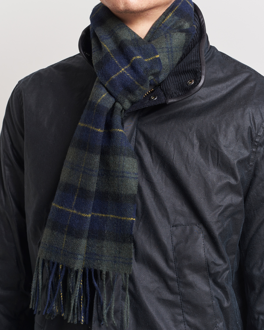 Herr | Barbour Lifestyle Tartan Lambswool Scarf Olive Night Tartan | Barbour Lifestyle | Tartan Lambswool Scarf Olive Night Tartan