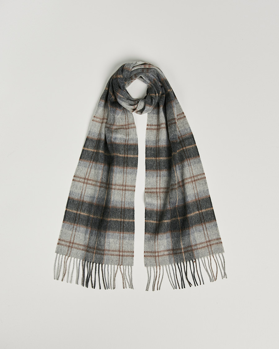 Herr | Barbour Lifestyle Merino Cashmere Tartan Scarf Grey Stone Tartan | Barbour Lifestyle | Merino Cashmere Tartan Scarf Grey Stone Tartan