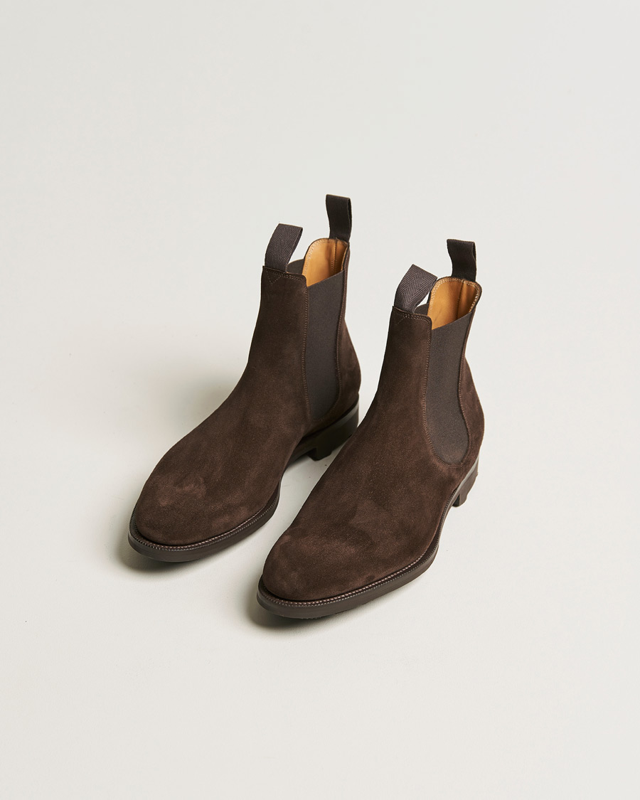 Herr | Best of British | Edward Green | Newmarket Suede Chelsea Boot Espresso