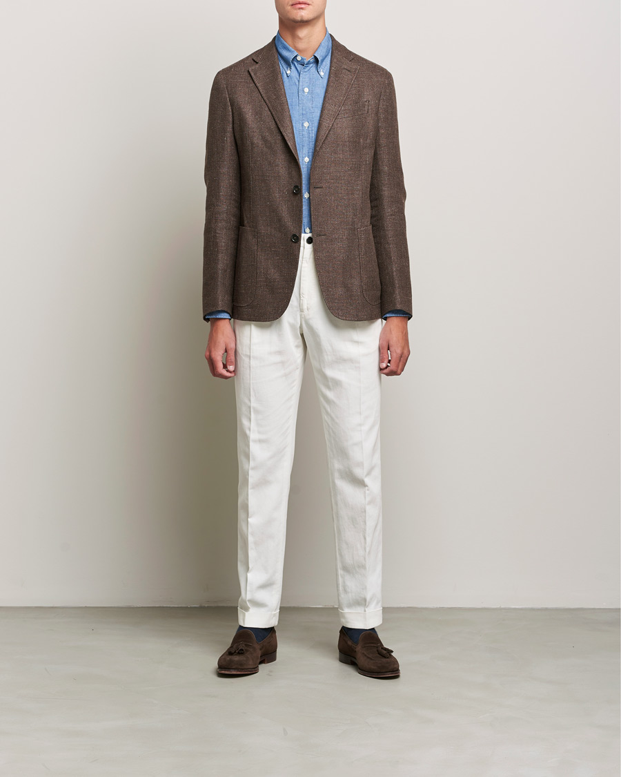 Herr | Skjortor | Kamakura Shirts | Vintage Ivy Chambray BD Shirt Light Blue