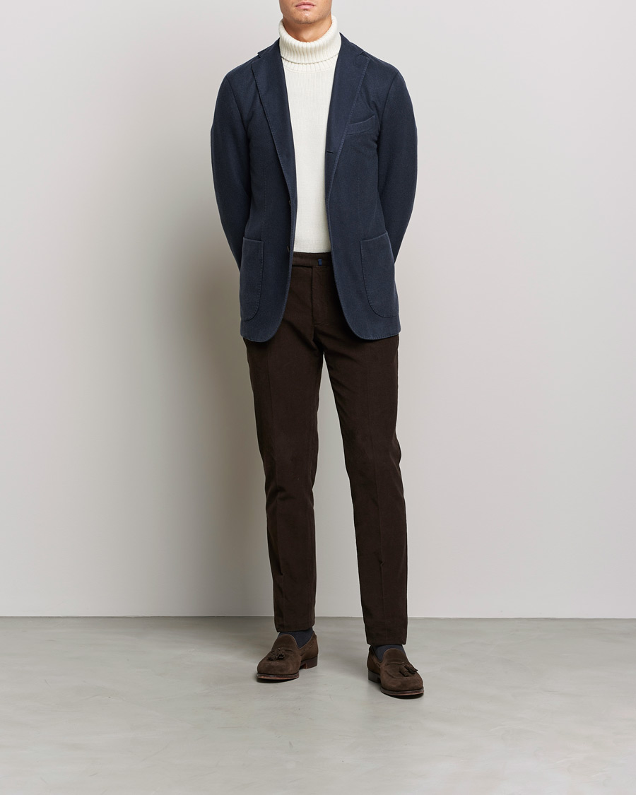 Herr | Ullkavajer | Boglioli | K Jacket Garment Dyed Cashmere Blazer Dark Blue