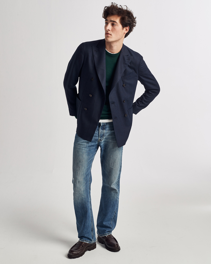 Herr | Kavajer | Boglioli | K Jacket Double Breasted Blazer Navy